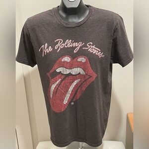 The Rolling Stones Charcoal Tee with Red and White Logo
